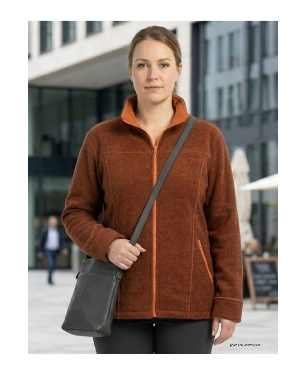 Veste Polaire Femme Grandes Tailles AXRIGA2M Marron/Orange - Axone