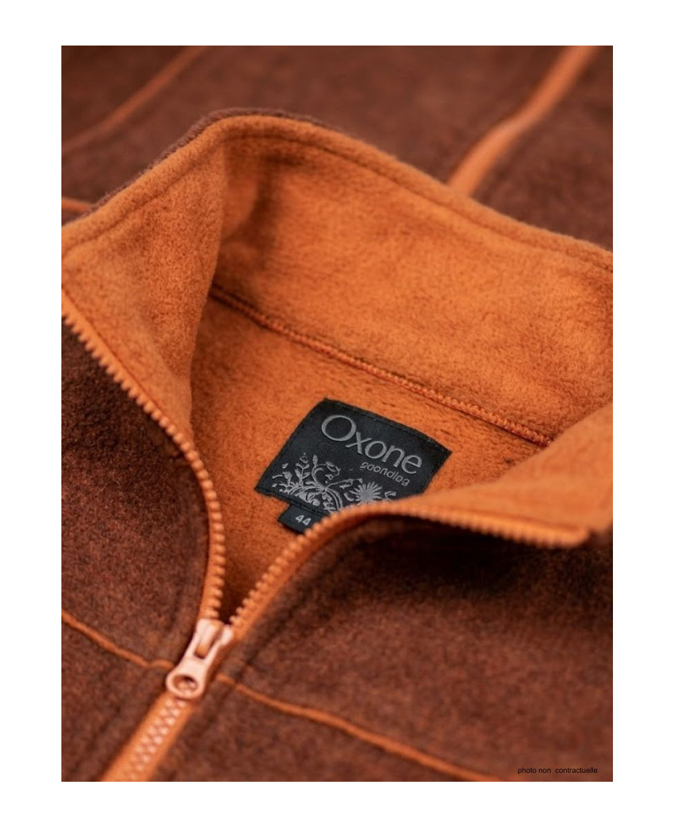 Veste Polaire Femme Grandes Tailles AXRIGA2M Marron/Orange - Axone