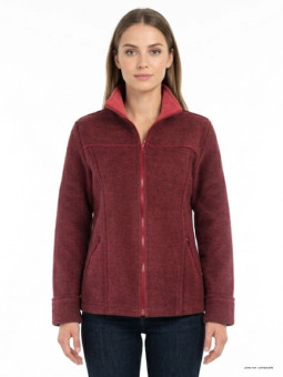 Veste Polaire Femme RIGA1B Bordeaux - Maille Contre-collée 400g