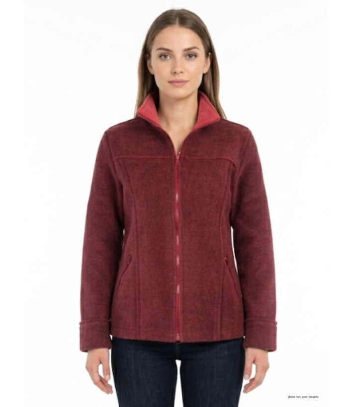 Veste Polaire Femme RIGA1B Bordeaux - Maille Contre-collée 400g