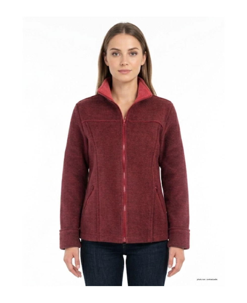 Veste Polaire Femme RIGA1B Bordeaux - Maille Contre-collée 400g