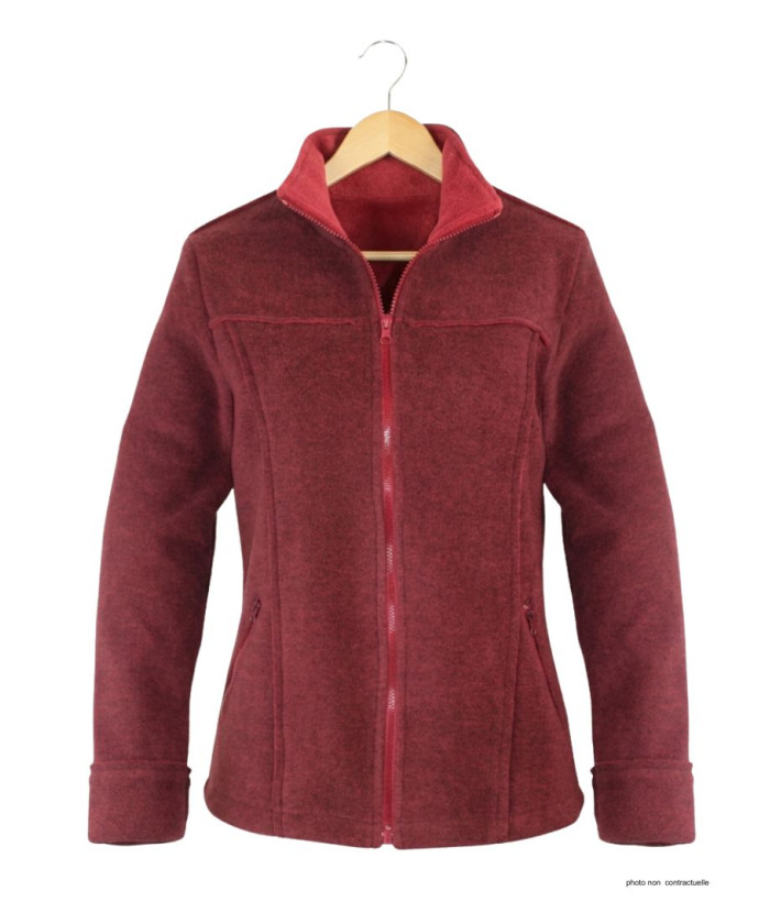 Veste Polaire Femme RIGA1B Bordeaux - Maille Contre-collée 400g