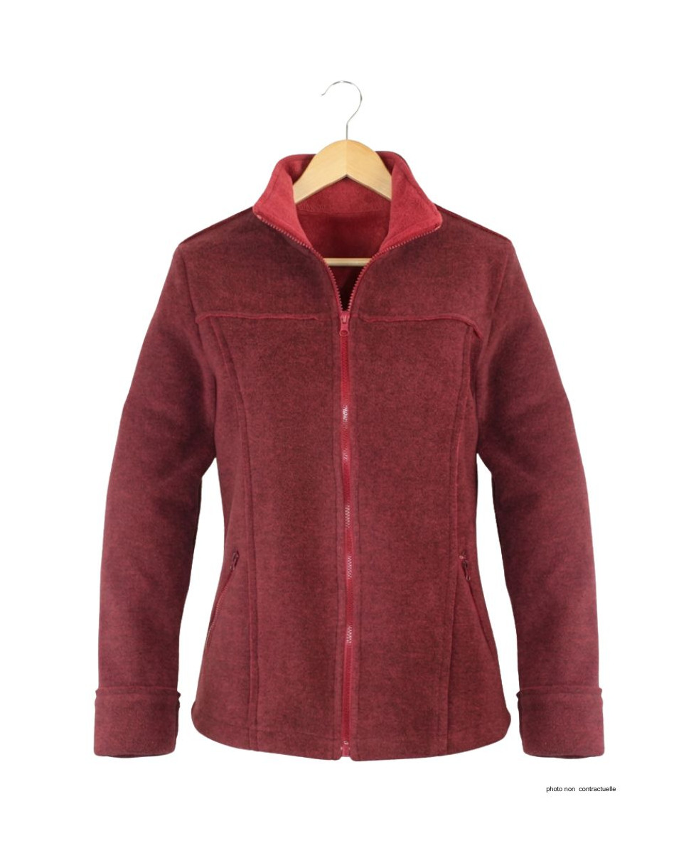 Veste Polaire Femme RIGA1B Bordeaux - Maille Contre-collée 400g