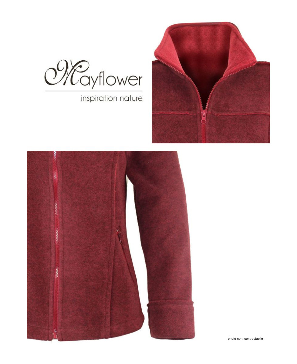 Veste Polaire Femme RIGA1B Bordeaux - Maille Contre-collée 400g