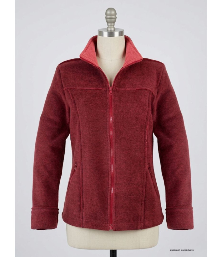 Veste Polaire Femme RIGA1B Bordeaux - Maille Contre-collée 400g