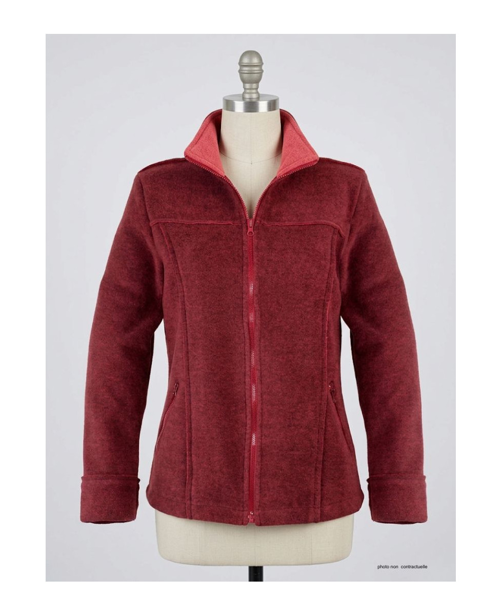 Veste Polaire Femme RIGA1B Bordeaux - Maille Contre-collée 400g