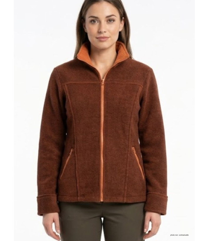 Veste Polaire Femme RIGA2M Marron/Orange - Maille 400g | Mayflower