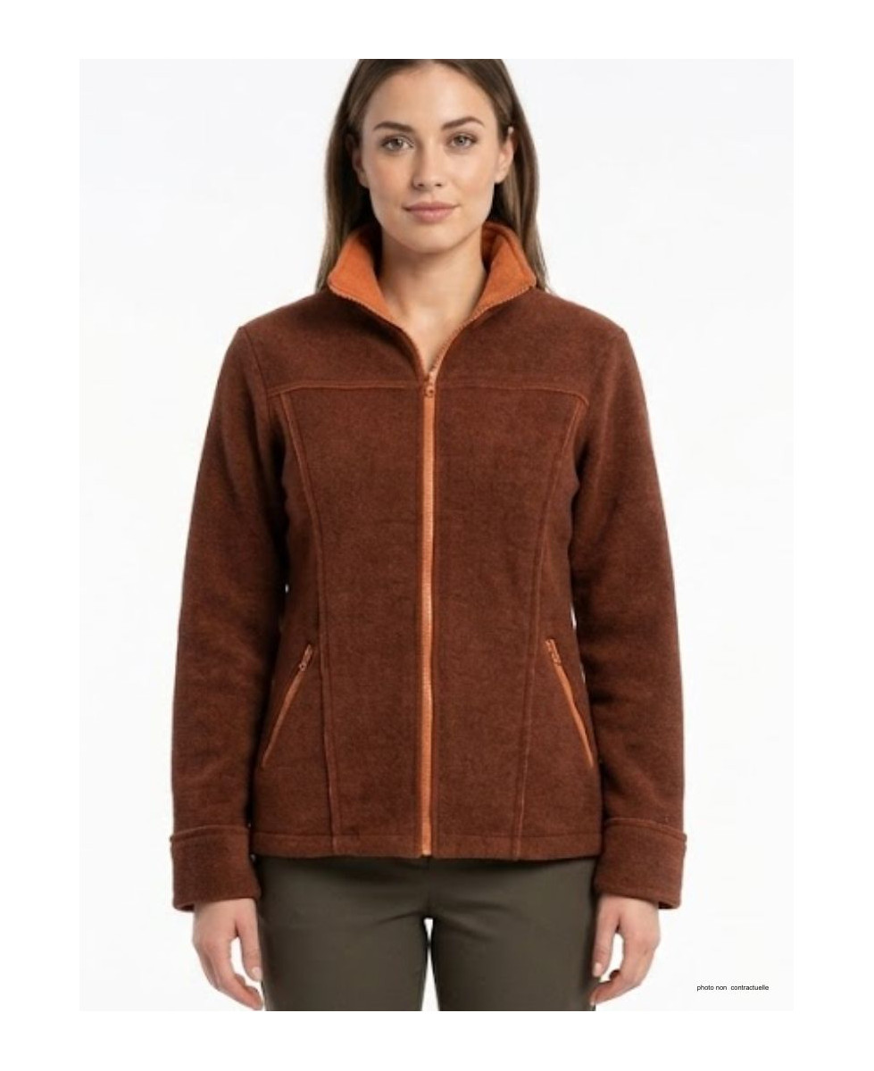 Veste Polaire Femme RIGA2M Marron/Orange - Maille 400g | Mayflower
