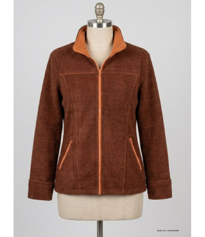 Veste Polaire Femme RIGA2M Marron/Orange - Maille 400g | Mayflower