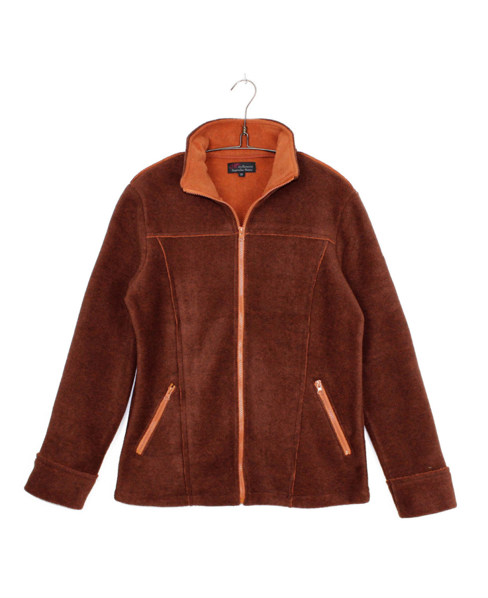 Veste Polaire Femme RIGA2M Marron/Orange - Maille 400g | Mayflower