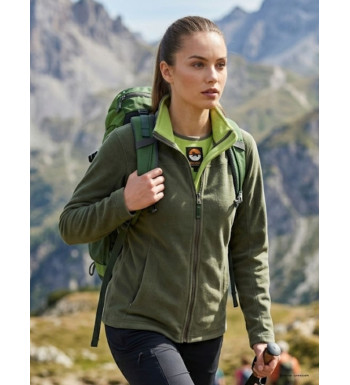 Veste polaire femme kaki/vert – Poche zippée, confort, chaleur
