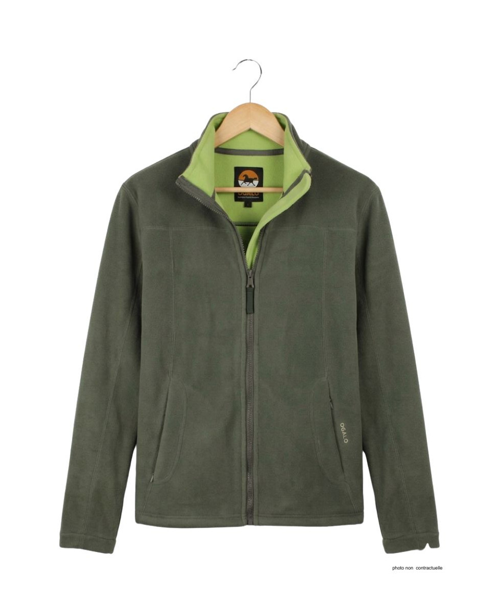Veste polaire femme kaki/vert – Poche zippée, confort, chaleur