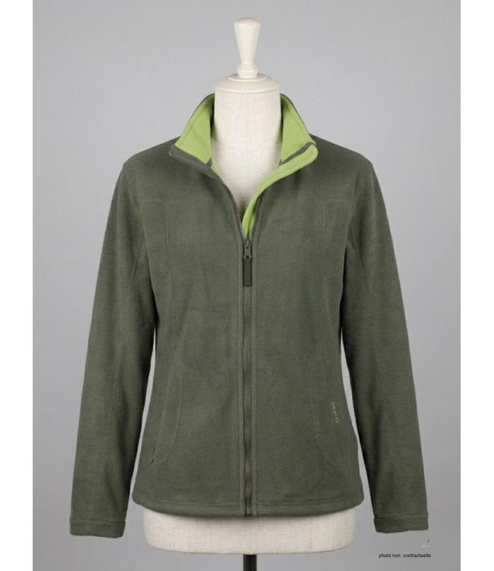 Veste polaire femme kaki/vert – Poche zippée, confort, chaleur