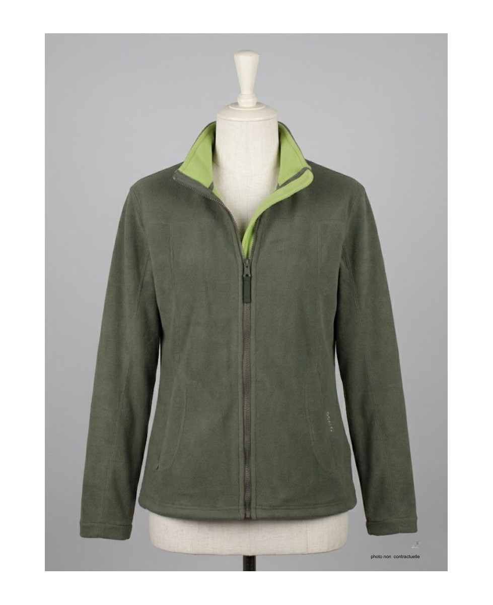 Veste polaire femme kaki/vert – Poche zippée, confort, chaleur