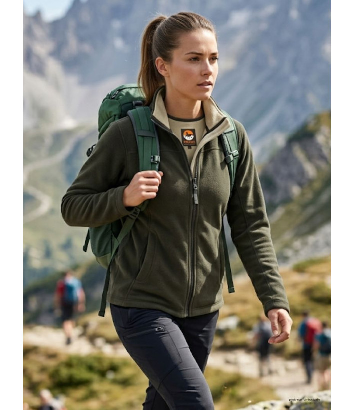 Veste Polaire Femme SH1196M Marron/Beige - OGALO | Chaleur & Douceur