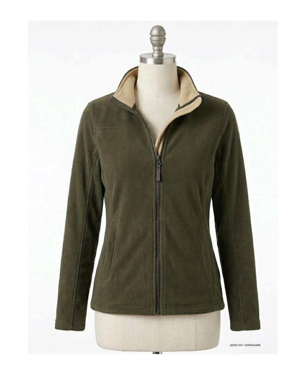 Veste Polaire Femme SH1196M Marron/Beige - OGALO | Chaleur & Douceur