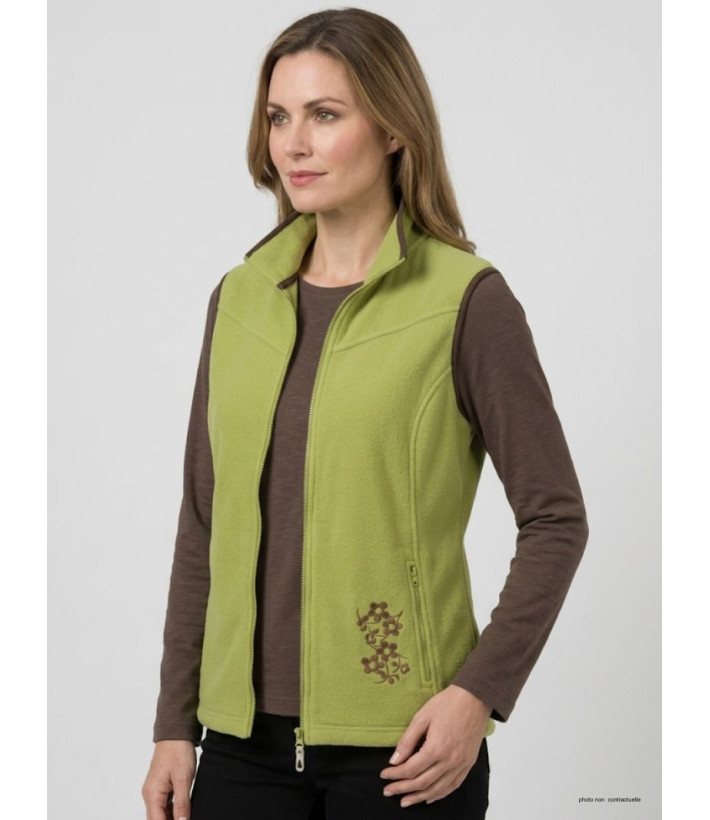 Gilet Polaire Femme Sans Manches Vert/Marron - Mayflower SH1026