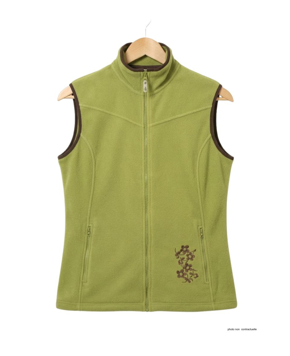 Gilet Polaire Femme Sans Manches Vert/Marron - Mayflower SH1026