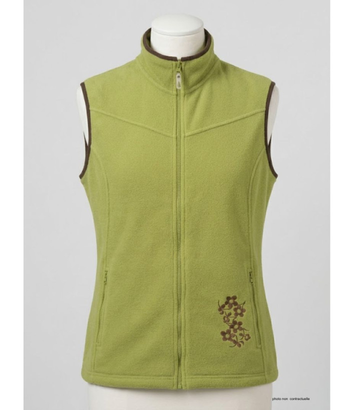 Gilet Polaire Femme Sans Manches Vert/Marron - Mayflower SH1026