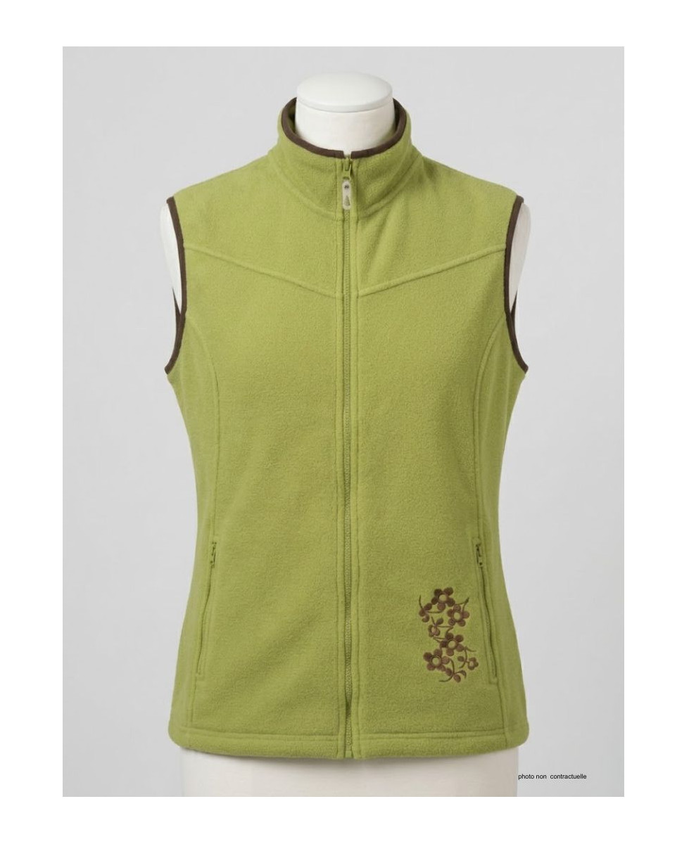 Gilet Polaire Femme Sans Manches Vert/Marron - Mayflower SH1026
