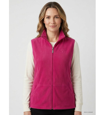 Gilet Polaire Femme Rose AH1190 - Col Montant & Zippé | Axxano