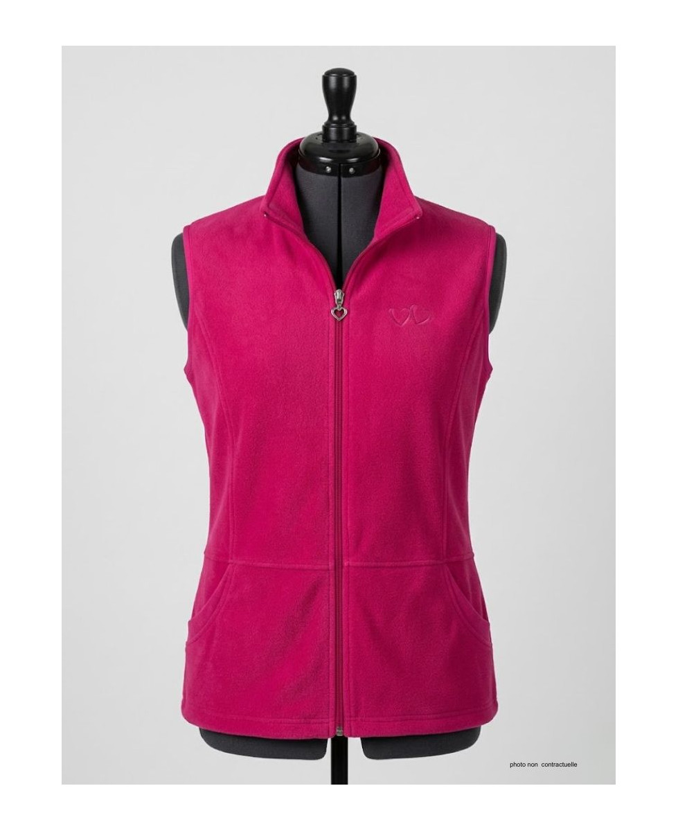 Gilet Polaire Femme Rose AH1190 - Col Montant & Zippé | Axxano