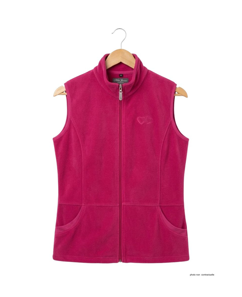 Gilet Polaire Femme Rose AH1190 - Col Montant & Zippé | Axxano
