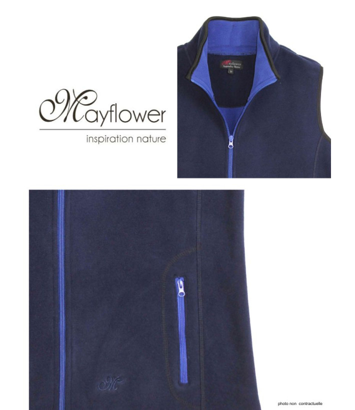 Gilet Polaire Femme Sans Manches BALZAC3 Marine - 400g | Mayflower