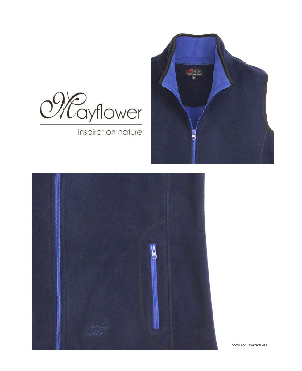 Gilet Polaire Femme Sans Manches BALZAC3 Marine - 400g | Mayflower