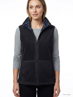 Gilet Polaire Réversible Femme AH1112B Bleu/Bordeaux | Mayflower