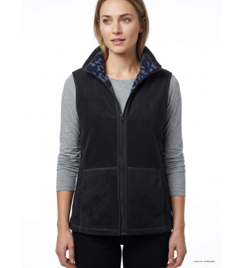 Gilet Polaire Réversible Femme AH1112B Bleu/Bordeaux | Mayflower