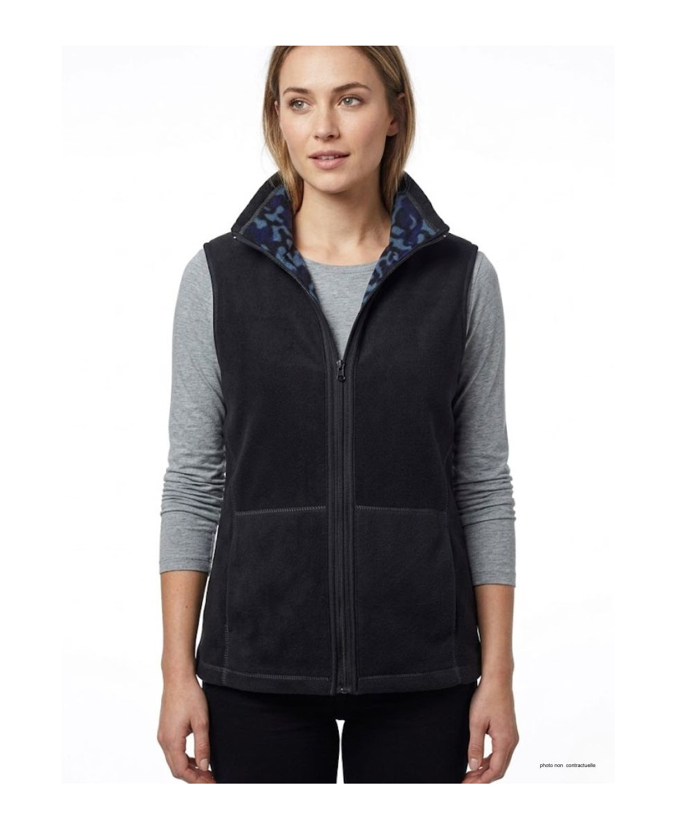 Gilet Polaire Réversible Femme AH1112B Bleu/Bordeaux | Mayflower