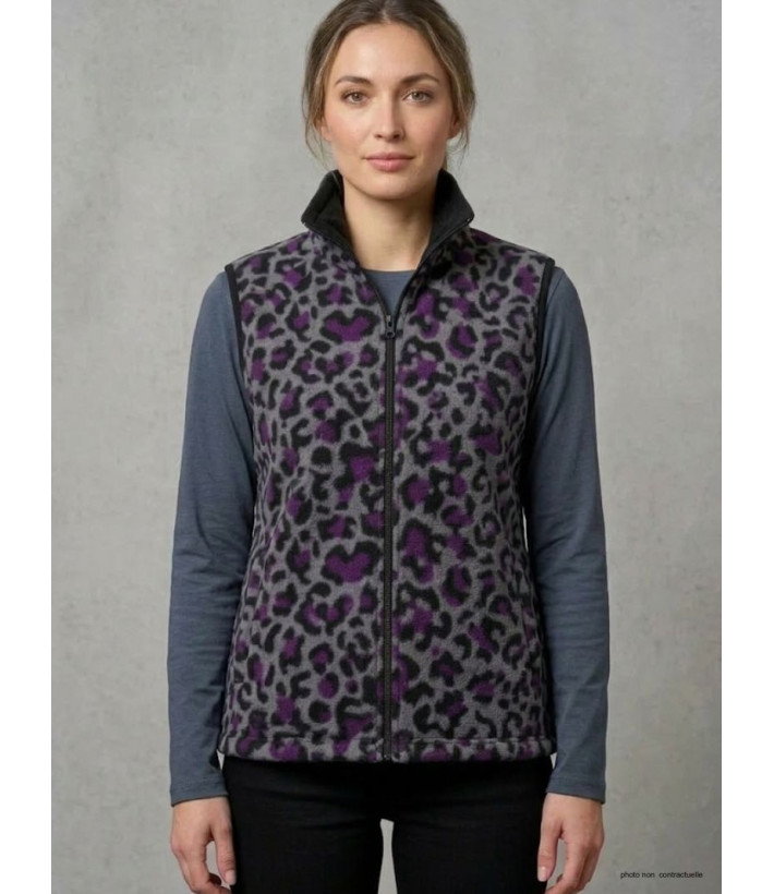 Gilet Polaire Réversible Femme AH1112B Bleu/Bordeaux | Mayflower