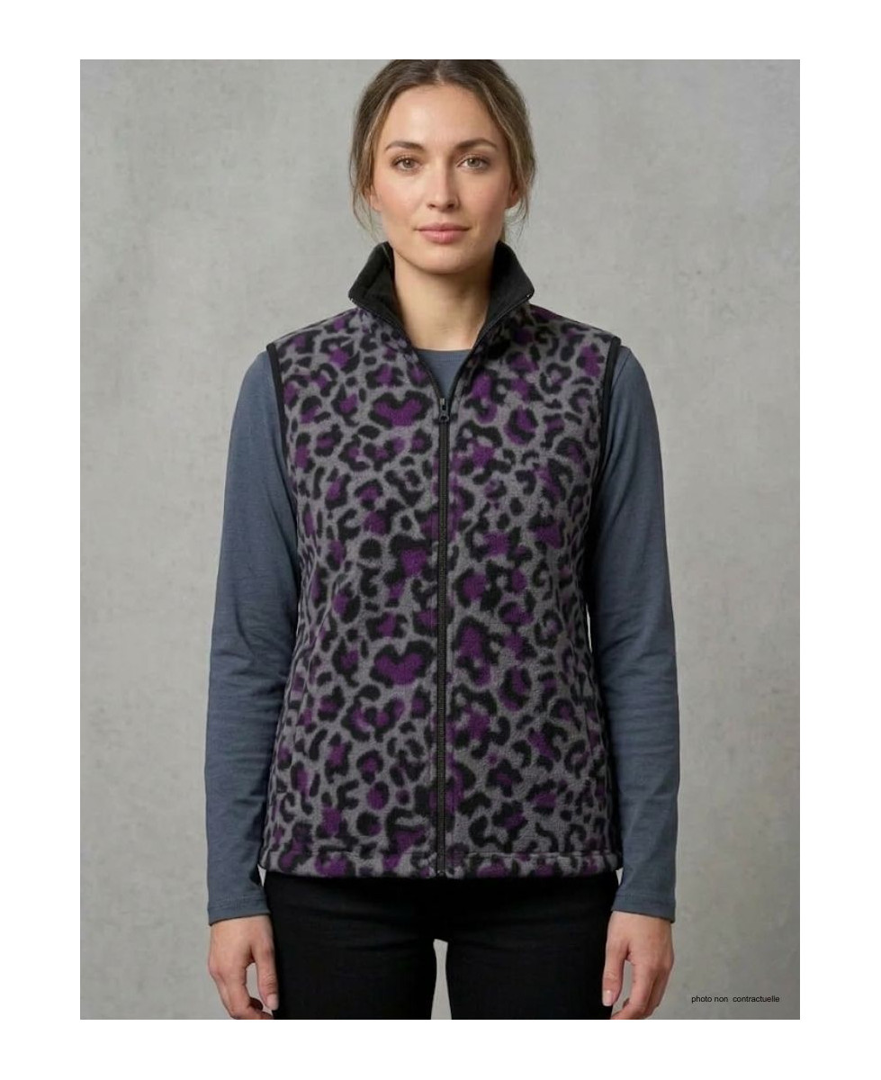 Gilet Polaire Réversible Femme AH1112B Bleu/Bordeaux | Mayflower
