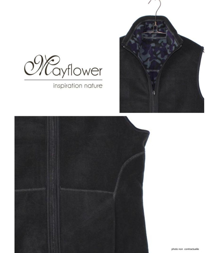 Gilet Polaire Réversible Femme AH1112B Bleu/Bordeaux | Mayflower