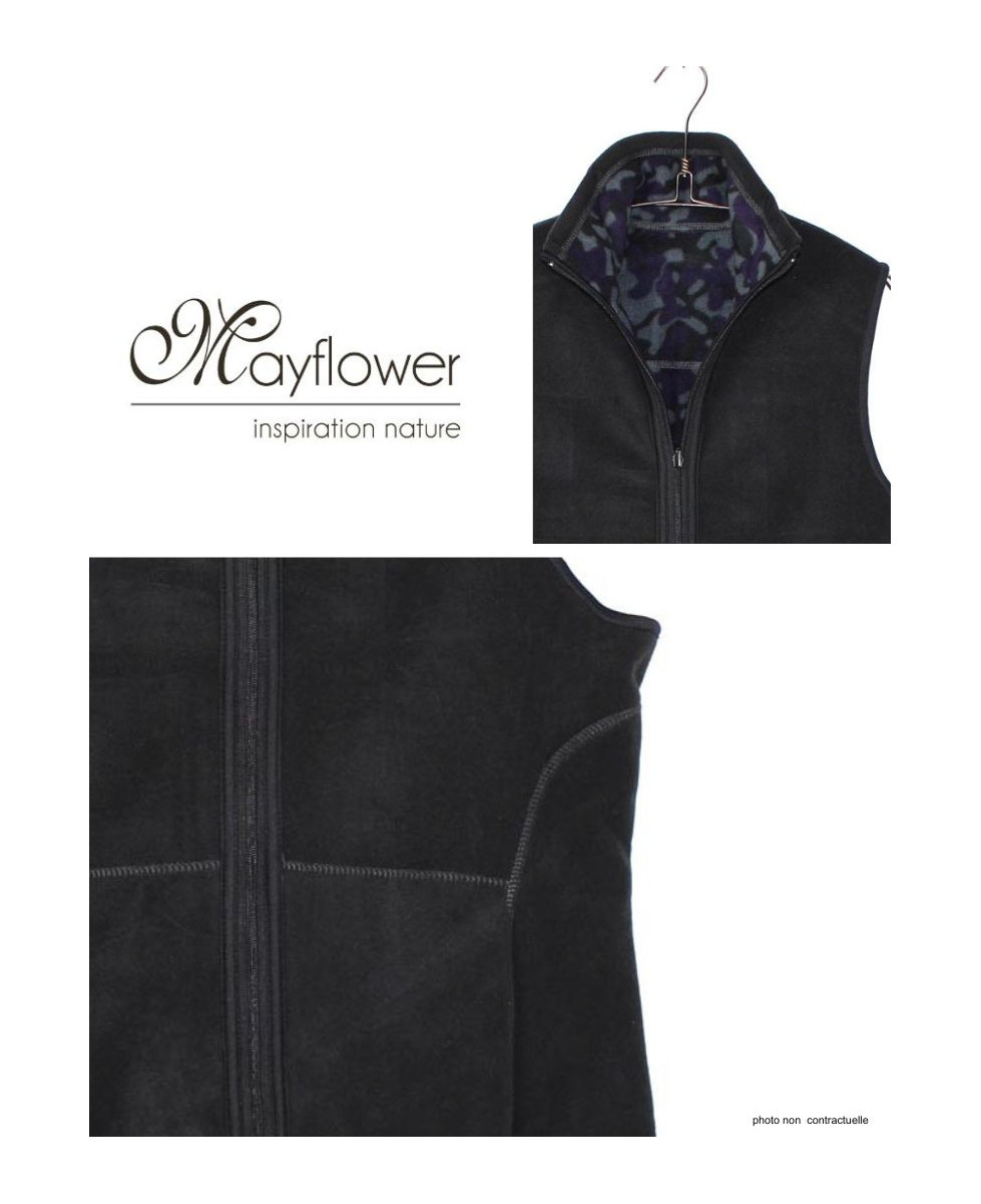 Gilet Polaire Réversible Femme AH1112B Bleu/Bordeaux | Mayflower