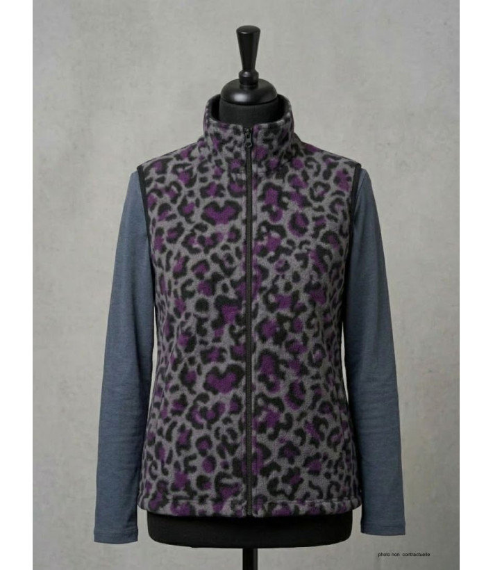 Gilet Polaire Réversible Femme AH1112B Bleu/Bordeaux | Mayflower