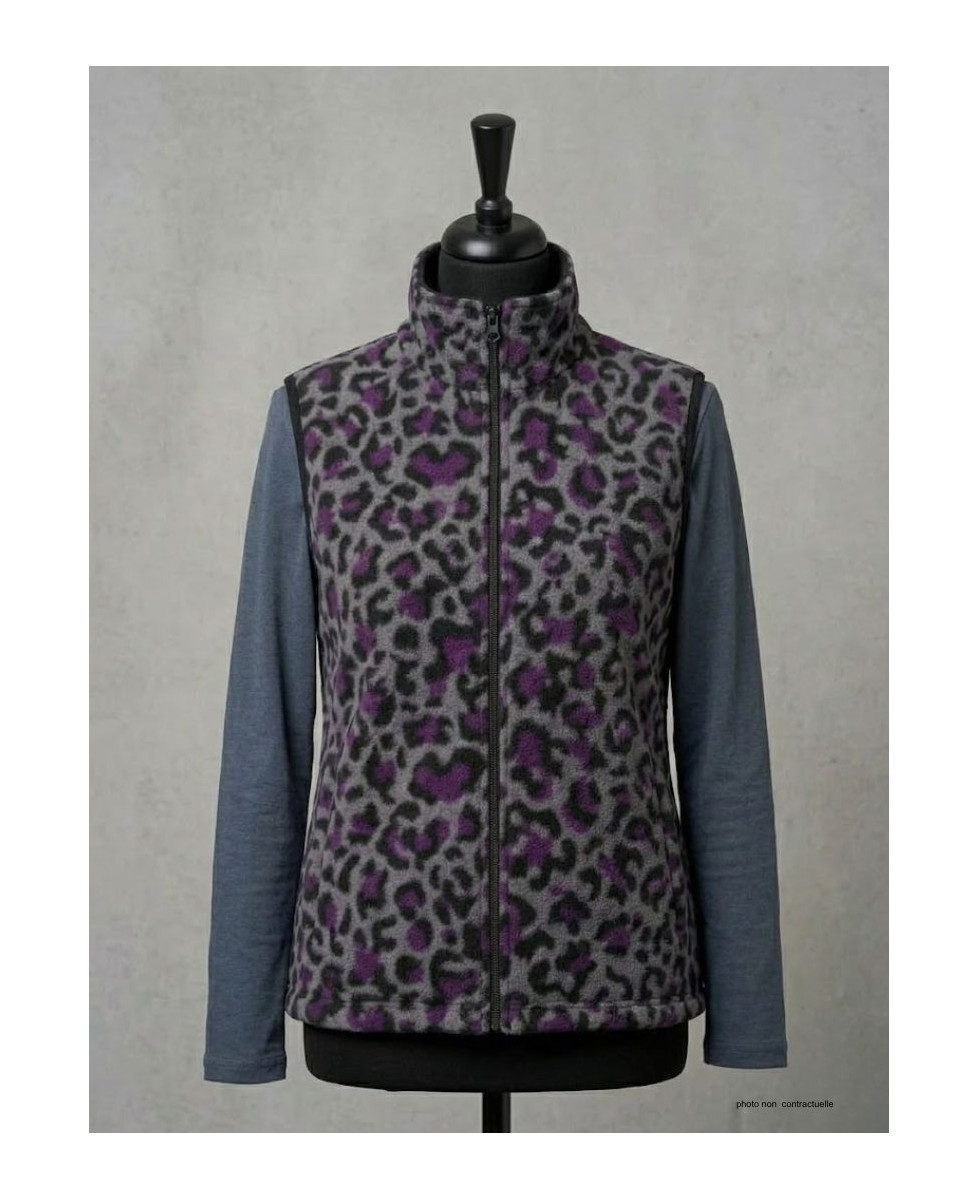 Gilet Polaire Réversible Femme AH1112B Bleu/Bordeaux | Mayflower