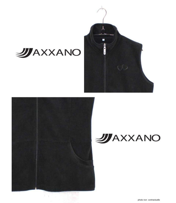 Gilet Polaire Femme AH1190 Noir - Col Montant & Zippé | Axxano
