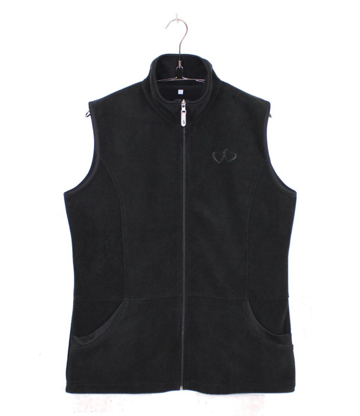 Gilet Polaire Femme AH1190 Noir - Col Montant & Zippé | Axxano