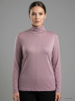 Sous-pull col roulé pour femme grande taille AXONE modèle UF061 coloris vieux rose poudré.