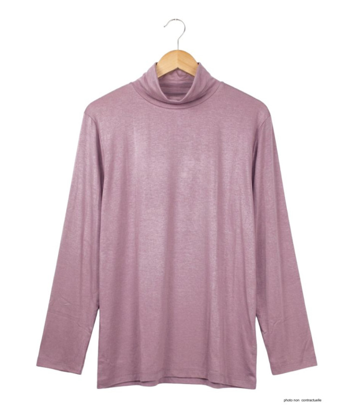 Sous-pull AXONE UF061 Vieux Rose Grande Taille : Douceur Stretch