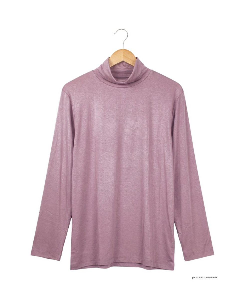 Sous-pull AXONE UF061 Vieux Rose Grande Taille : Douceur Stretch