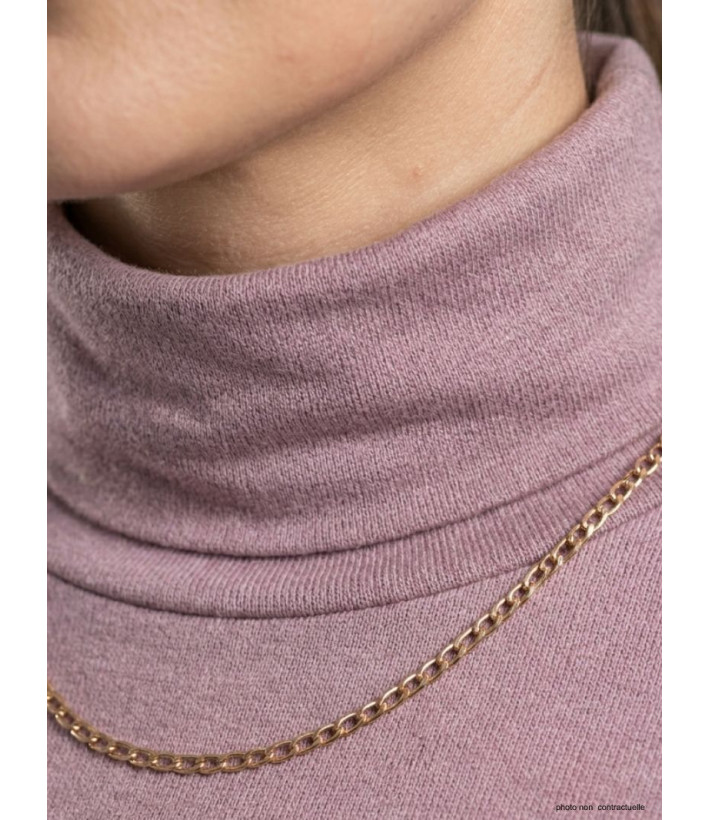 Sous-pull AXONE UF061 Vieux Rose Grande Taille : Douceur Stretch