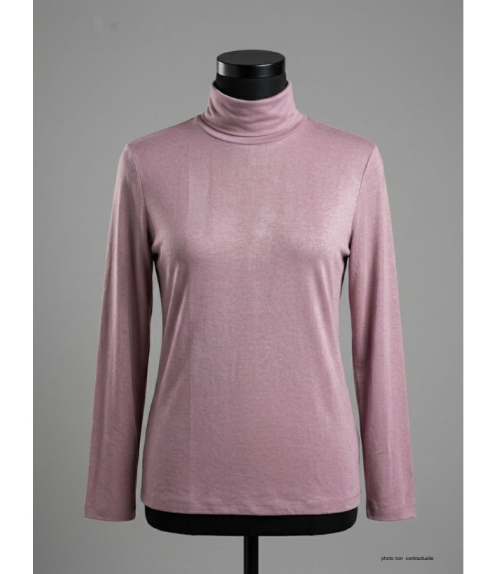Sous-pull AXONE UF061 Vieux Rose Grande Taille : Douceur Stretch