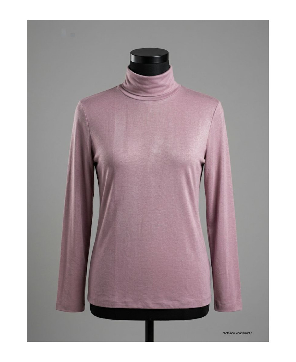 Sous-pull AXONE UF061 Vieux Rose Grande Taille : Douceur Stretch