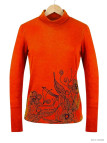 OGALO SH1005O - Tee-shirt col roulé orange en coton stretch