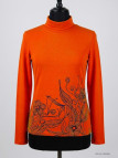 OGALO SH1005O - Tee-shirt col roulé orange en coton stretch