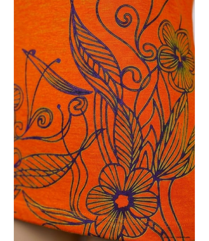 OGALO SH1005O - Tee-shirt col roulé orange en coton stretch