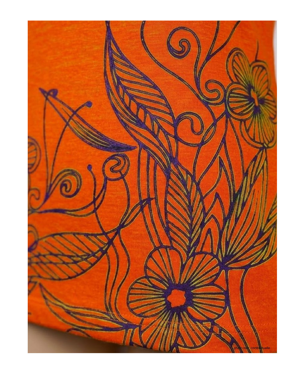 OGALO SH1005O - Tee-shirt col roulé orange en coton stretch